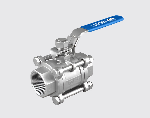 3PC Stainless Steel Screwed End Ball Valve